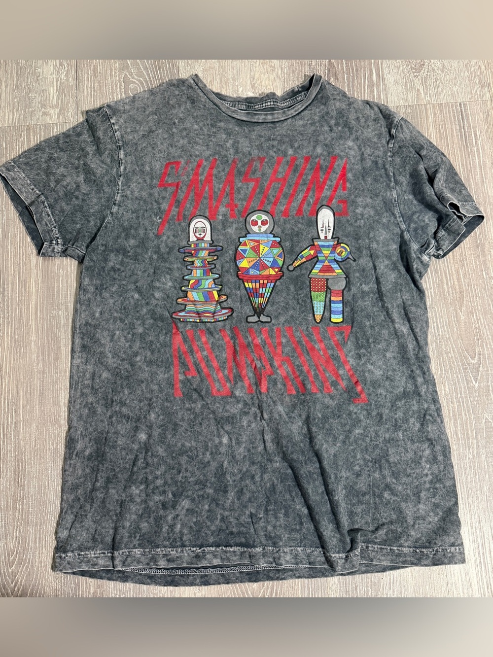The Smashing Pumpkins Shiny and Oh So Bright Acid Wash Graphic Band T-Shirt